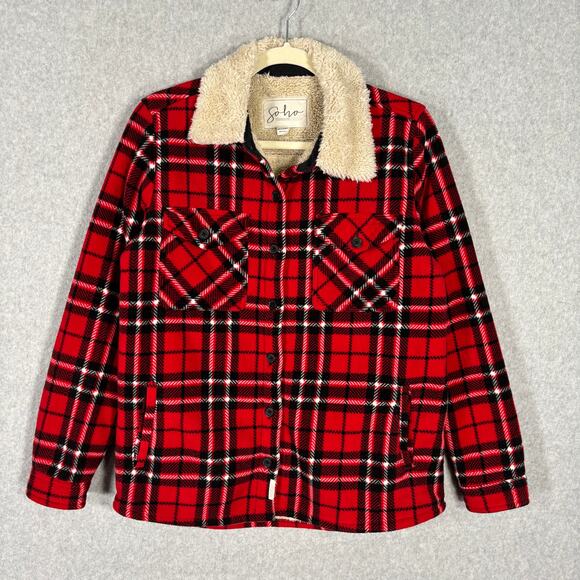 Soho Threads Shacket Small Plaid Fleece Sherpa Thick Lumberjack GORP Warm Cozy - Picture 1 of 10